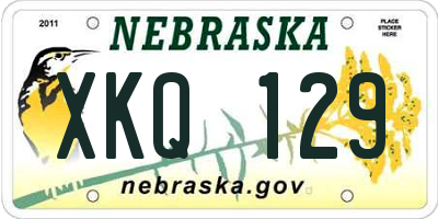 NE license plate XKQ129