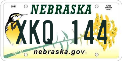 NE license plate XKQ144
