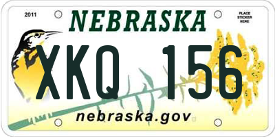 NE license plate XKQ156