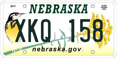 NE license plate XKQ158