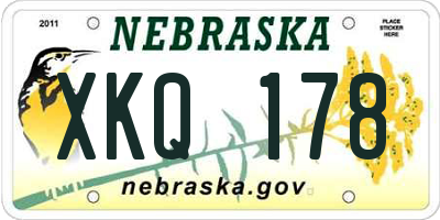 NE license plate XKQ178