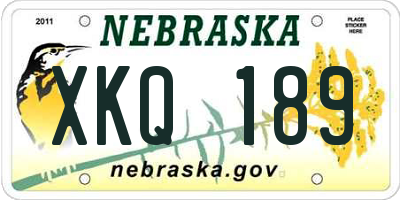 NE license plate XKQ189