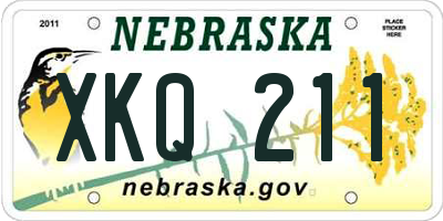 NE license plate XKQ211
