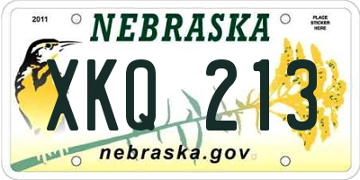 NE license plate XKQ213