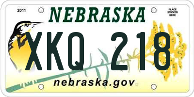 NE license plate XKQ218
