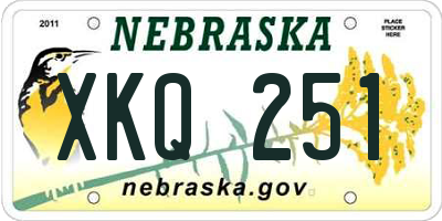 NE license plate XKQ251