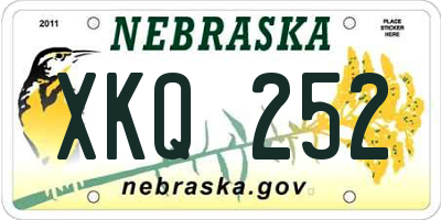 NE license plate XKQ252