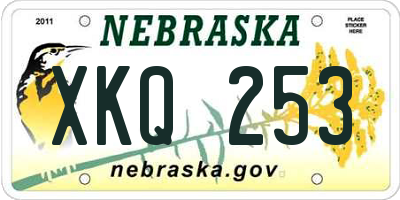 NE license plate XKQ253
