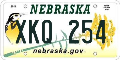 NE license plate XKQ254