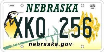 NE license plate XKQ256