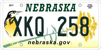NE license plate XKQ258