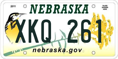 NE license plate XKQ261