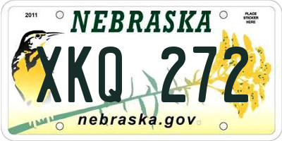 NE license plate XKQ272