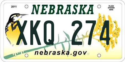 NE license plate XKQ274