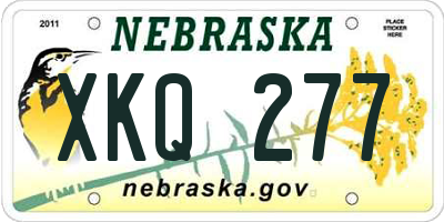 NE license plate XKQ277