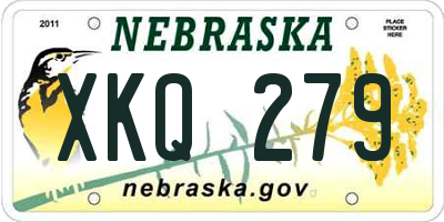 NE license plate XKQ279