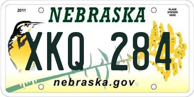 NE license plate XKQ284