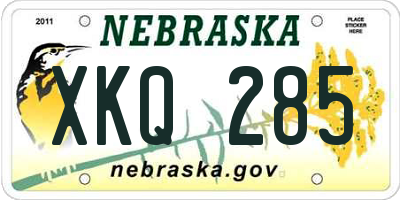 NE license plate XKQ285