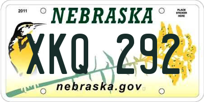 NE license plate XKQ292