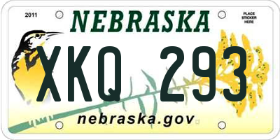 NE license plate XKQ293