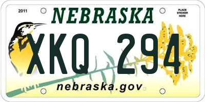 NE license plate XKQ294