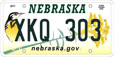 NE license plate XKQ303