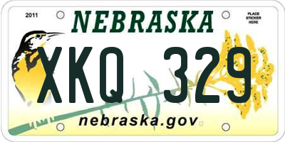 NE license plate XKQ329