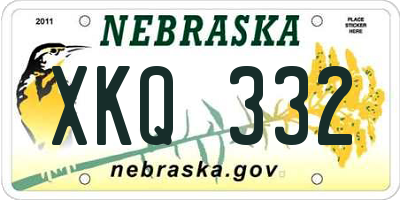 NE license plate XKQ332