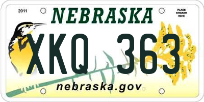 NE license plate XKQ363