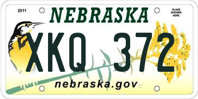 NE license plate XKQ372