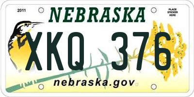 NE license plate XKQ376