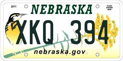 NE license plate XKQ394
