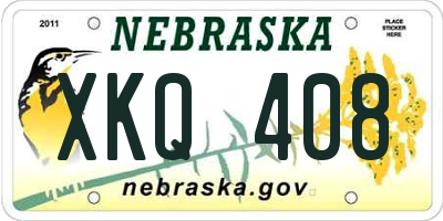 NE license plate XKQ408