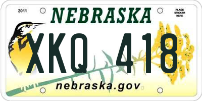 NE license plate XKQ418