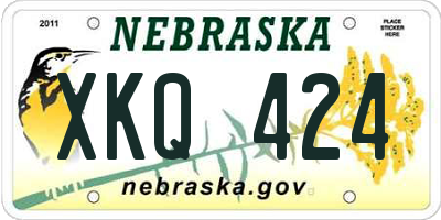 NE license plate XKQ424