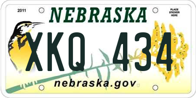 NE license plate XKQ434