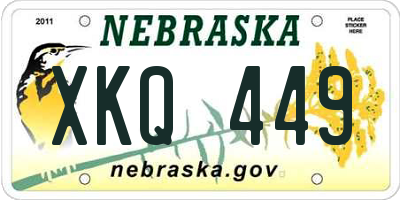 NE license plate XKQ449