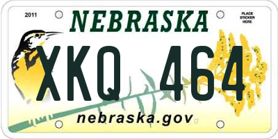 NE license plate XKQ464