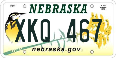 NE license plate XKQ467