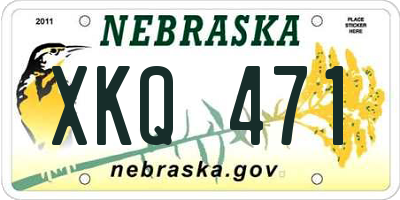 NE license plate XKQ471