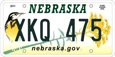 NE license plate XKQ475