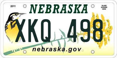 NE license plate XKQ498