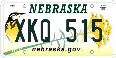 NE license plate XKQ515