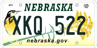 NE license plate XKQ522