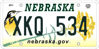 NE license plate XKQ534