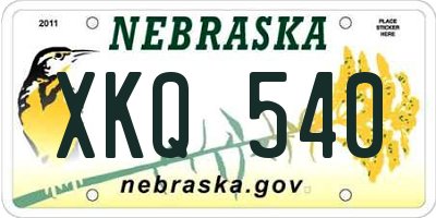 NE license plate XKQ540
