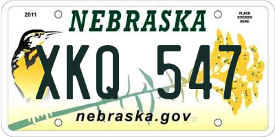 NE license plate XKQ547