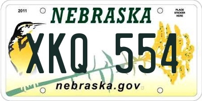 NE license plate XKQ554