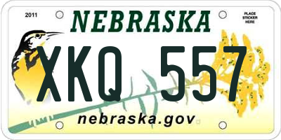 NE license plate XKQ557