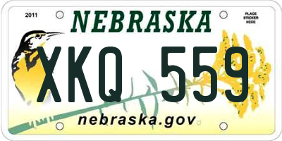 NE license plate XKQ559